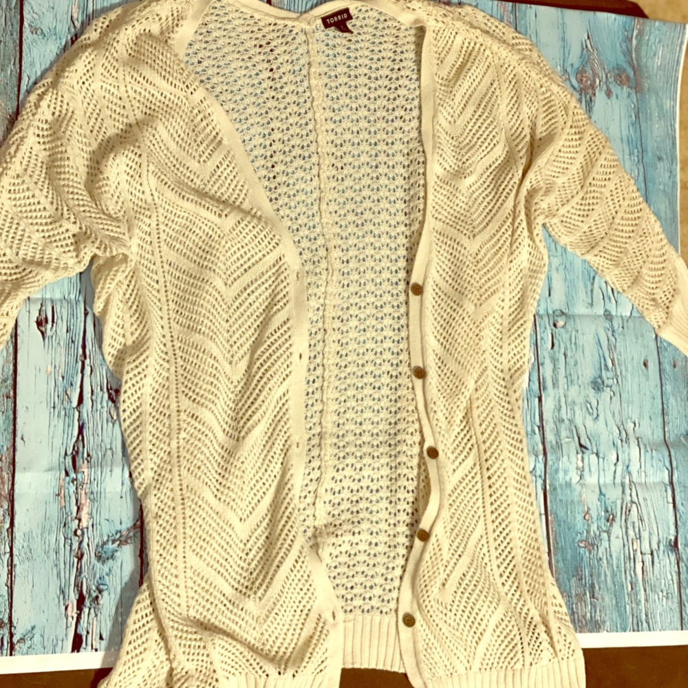 Knit 3/4 length sleeve cardigan